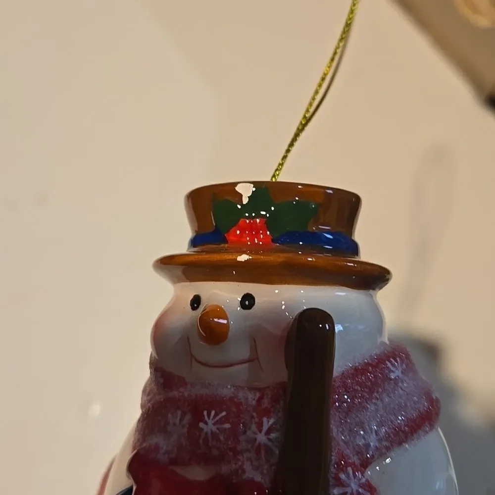 Mr. CHRISTMAS Snowman trinket jewelry  box ornament music box Deck The Halls